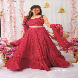 Premium Digital Print Tiered Lehenga Choli with Dupatta